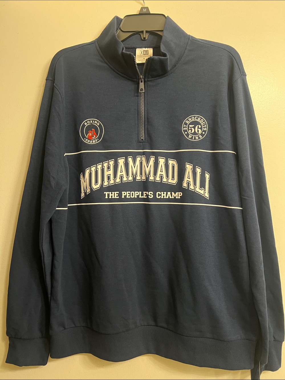 Muhammad Ali Navy Half-Zip Pullover Sweatshirt
